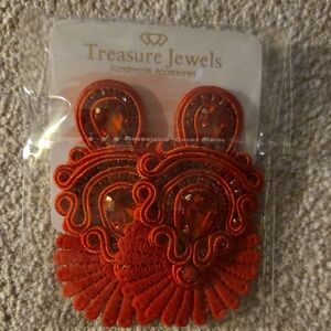NIP, Red Handmade Earrings